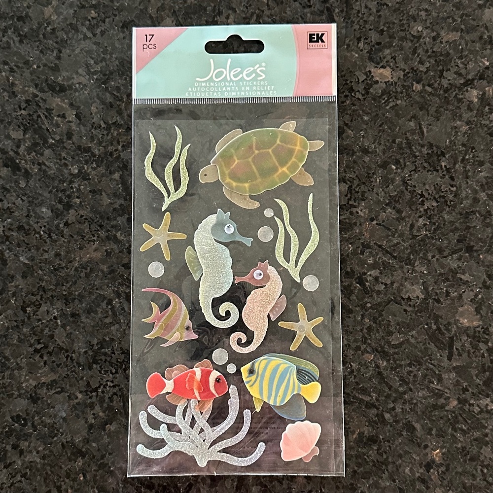NEW Jolees Boutique Stickers fish sea travel vacation ocean turtle scrapbooking